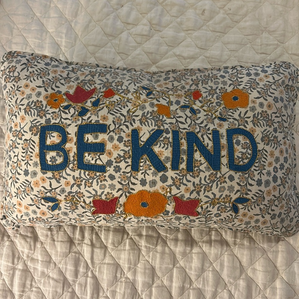 Secret Celebrity BE KIND throw pillow